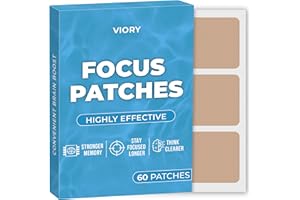 VIORY Focus Patches (Pack of 60) - 100% Natural Patch for Women and Men - with Zinc & Biotin - Energy, Focus & Body Support - Enhanced Formula