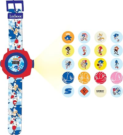 Lexibook Sonic Projection Watch DMW050SN with 20 Images, Adjustable Kids