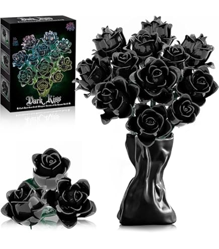 Amazon.com: Black Roses Flower Building Set-12Pack, Compatible