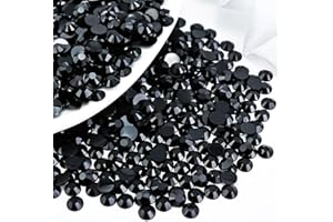 Briskbloom 1000PCS SS30 6mm Resin Flatback Rhinestone, Solid Black Flatback Rhinestones for Nails, Tumblers, Mugs, Bottles, Craft Decoration, Loose Bling Glitter Diamond Stone