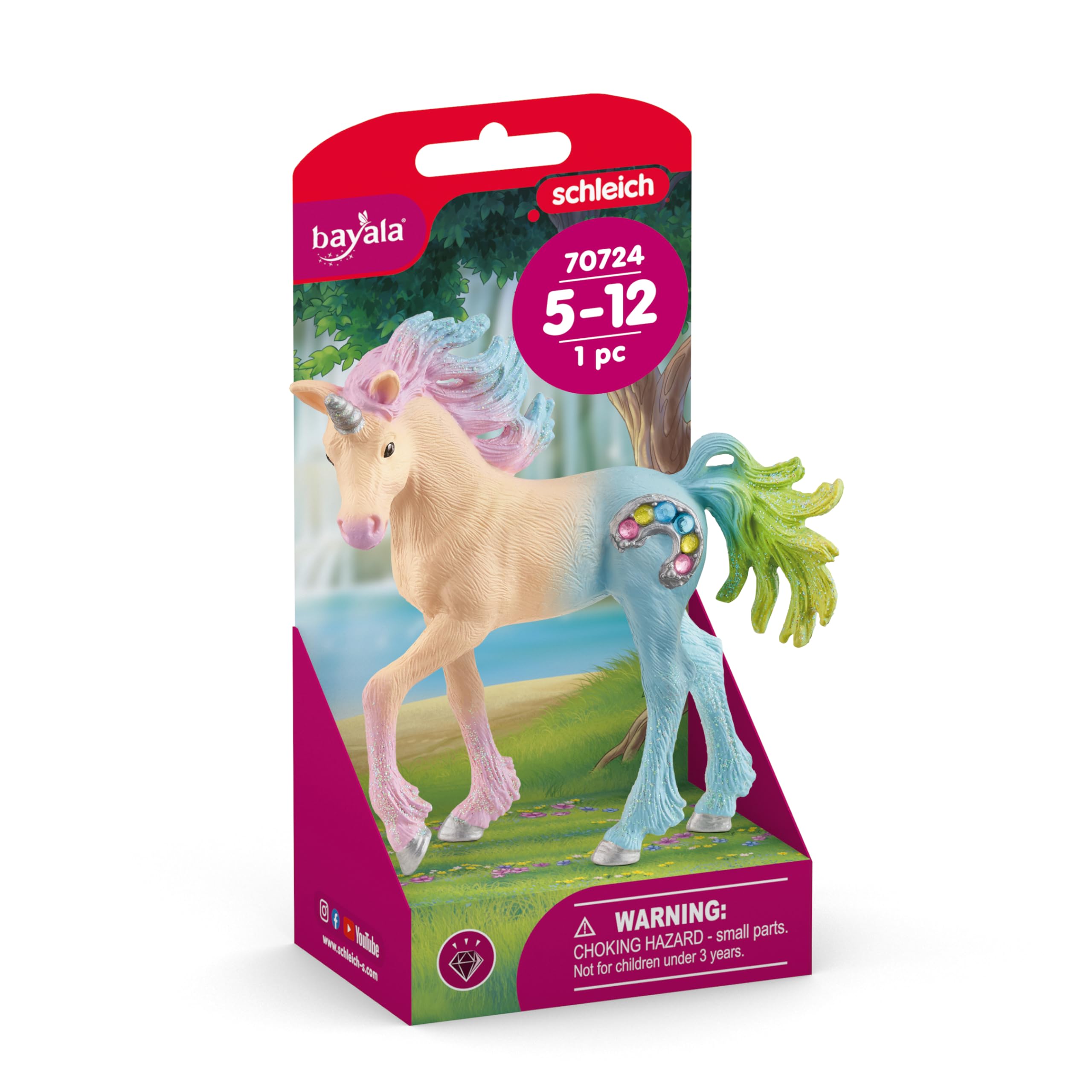 SCHLEICH 70724 Marshmallow Unicorn Foal bayala Toy Figurine for children aged 5-12 Years