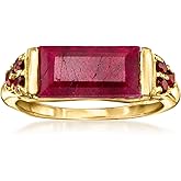 Ross-Simons 6.00 Carat Ruby and .50 ct. t.w. Garnet Ring in 18kt Gold Over Sterling