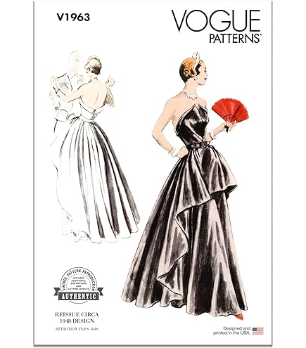 Amazon.com: Vogue Vintage 1963 Misses' One Piece Evening Dress