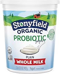 Stonyfield Organic Plain Whole Milk Probiotic Yogurt, 32 oz Tub