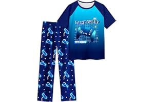 Boys Pajamas Little Big Boys Pajamas Short Sleeves and Pants 2 Pieces Summer Pjs Set Kid Sleepwear Size 8-14
