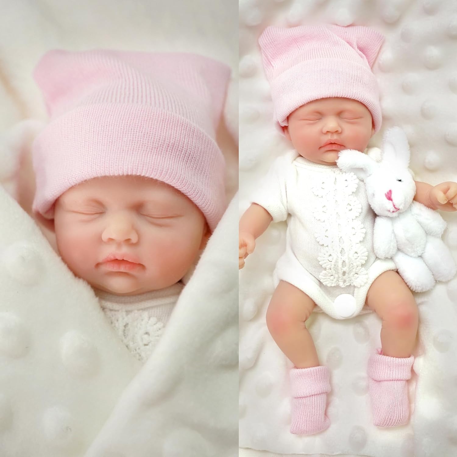 Mire & Mire 7" Reborn Baby Dolls Silicone Full Body Baby Soft Mini Realistic Newborn Baby Dolls Real with Feeding Accessories