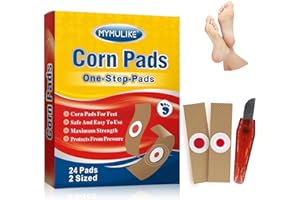 MYMULIKE Corn Removers for Feet, 24 Pack, 2 Size Corn Removers for Toe, 12 Large Size and 12 Small Size, Toes Corn Removal, 24 Pack