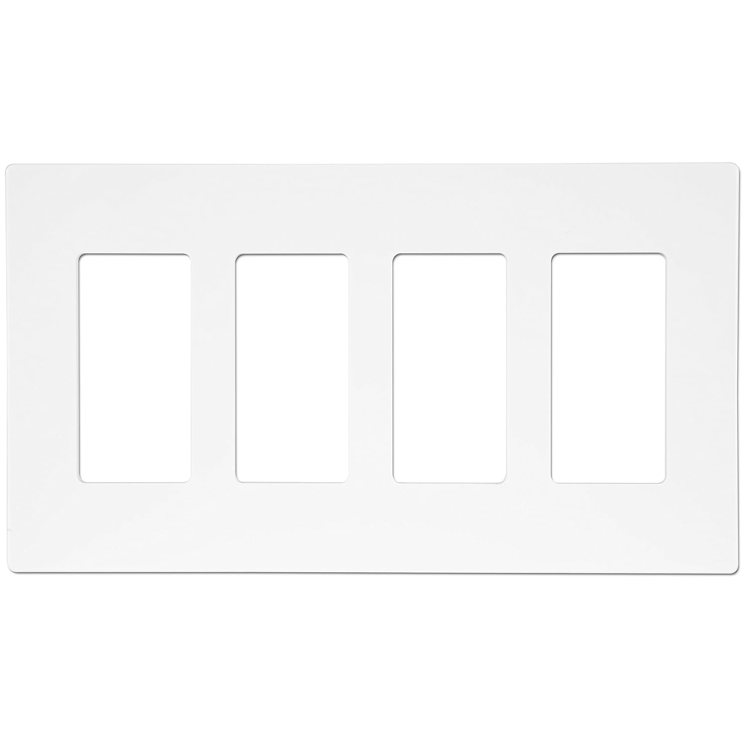 ENERLITES Screwless Decorator Wall Plates Child Safe Outlet Covers, Size 4-Gang 4.68" H x 8.30” L, Unbreakable Polycarbonate Thermoplastic, SI8834-W, White