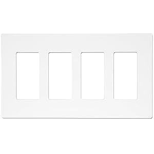 ENERLITES Screwless Decorator Wall Plates Child Safe Outlet Covers, Size 4-Gang 4.68" H x 8.30” L, Unbreakable Polycarbonate Thermoplastic, SI8834-W, White