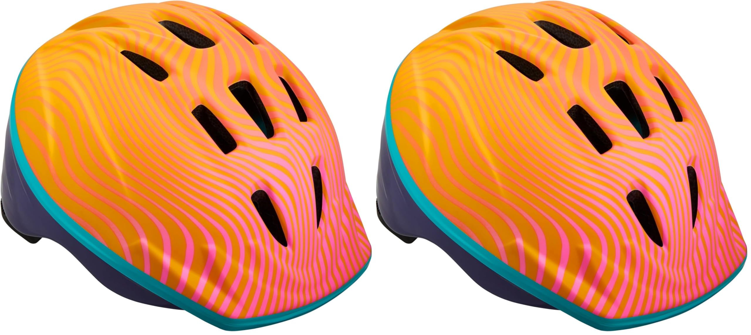 Schwinn Classic Bike Helmet for Kids, Pink and Orange, 48-52 cm for Kids Ages 3-5, Ultra Lightweight, Adjustable Dial, Full Coverage with Vented Airflow, Infant and Toddler Bike Helmet (Pack of 2) Image