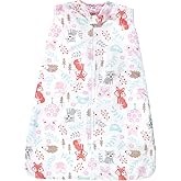 Hudson Baby Unisex Baby Mink with Sherpa Inner Sleeping Bag, Sack, Blanket, Girl Woodland, 6-12 Months