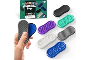 6 Pack Silicone Magnetic Fidget Slider, Sensory Stress Reliever Fidget Toys for Adults & Kids, Ideal Focus Aid for ADHD, Quie