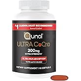 Qunol CoQ10 200mg Softgels, Ultra CoQ10 - Ultra High Absorption Coenzyme Q10 Supplements - Antioxidant Supplement for Vascular and Heart Health & Energy Production - 2 Month Supply - 60 Count