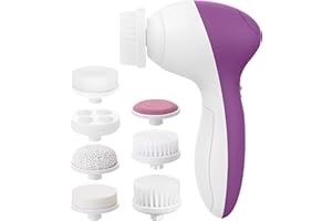 VISOFO Face Scrubber | Facial Cleansing Brush Exfoliator Skin Care Beauty Products Powered Electric Wash Exfoliating Skincare Women Spin Cleanser Tools Cleaning Scrub Washer Self Care (Amethyst)