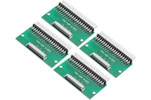 MECCANIXITY 4pcs FFC FPC Connector Board 40 Pins 0.5mm Socket to 2.54mm Double Row Right Angle Pin Header Strip Adapter, PCB 
