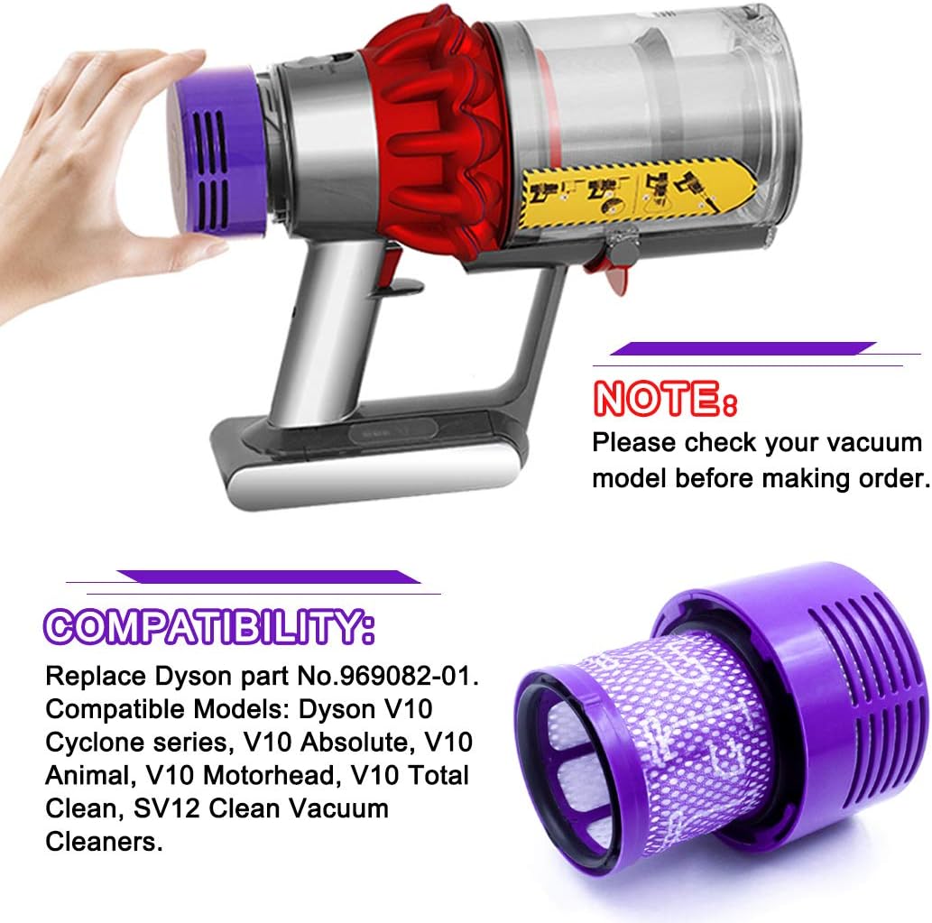 3 Pack HEPA Replacement V10 Filters Compatible with Dyson V10 Cyclone Series, V10 Absolute, V10 Animal, V10 Total Clean - Image 3
