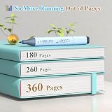 Smarpau Lined Notebook A5 360 Pages 100gsm Leather Softcover Lake Blue view 5
