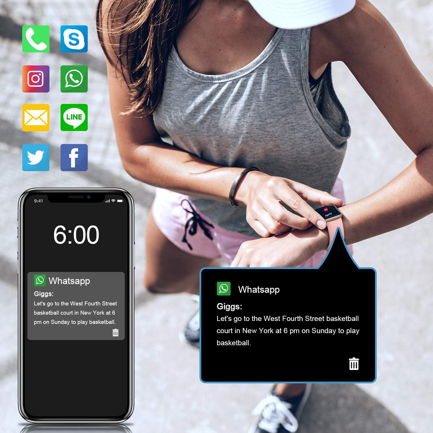 Letsfit Smart Watch, Fitness Tracker with Heart Rate Monitor, Activity Tracker with 1.3 Inch Touch Screen, IP68 Waterproof Pedometer Smartwatch with Sleep Monitor, Step Counter for Women and Men