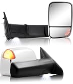 MOSTPLUS Pair Chrome Power Heated Tow Mirrors W/ Temp Sensor For 2009-2018 Dodge Ram 1500