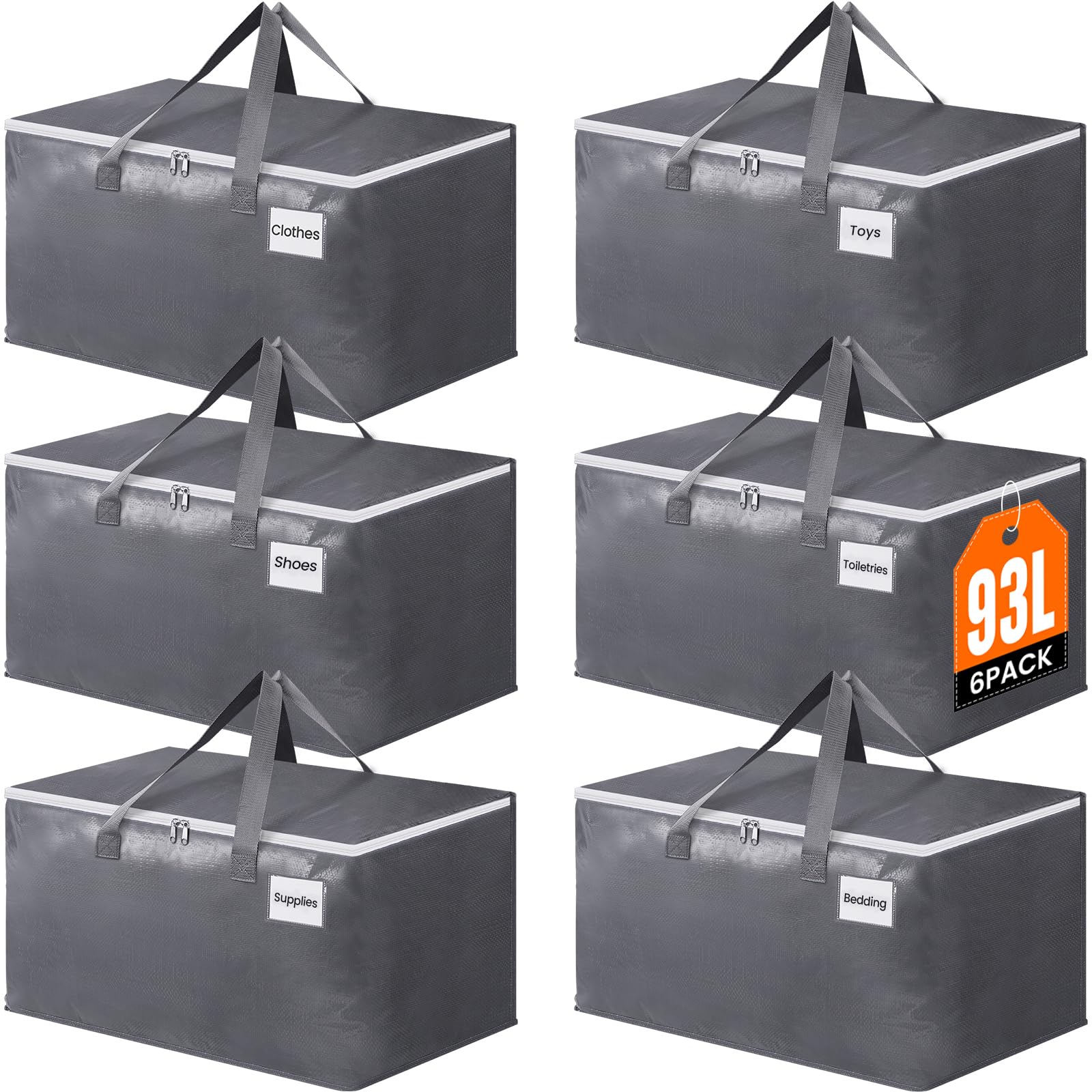 BlissTotes Large Moving Bags, Storage Bags with Zippers, Handles Moving ...