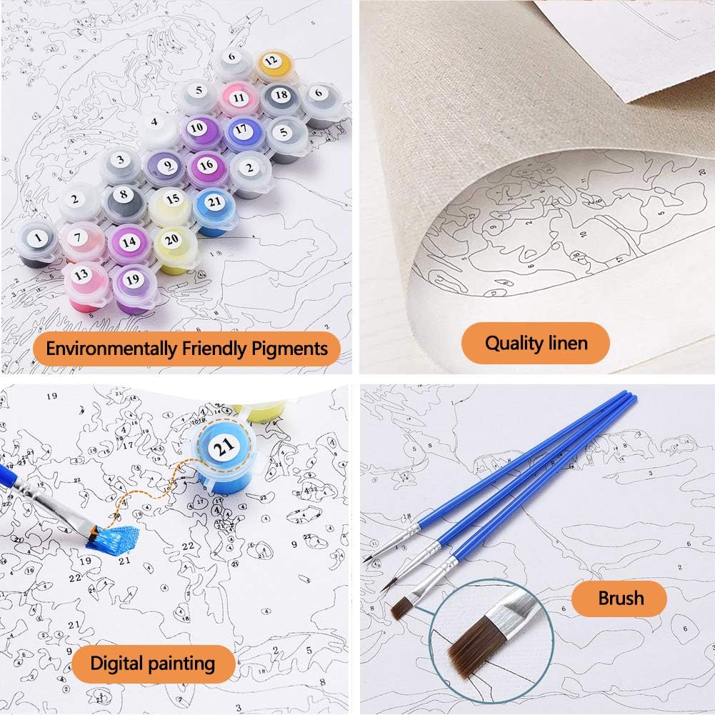 Yolistar Pintar por Numeros Adultos Niños DIY Pintura por