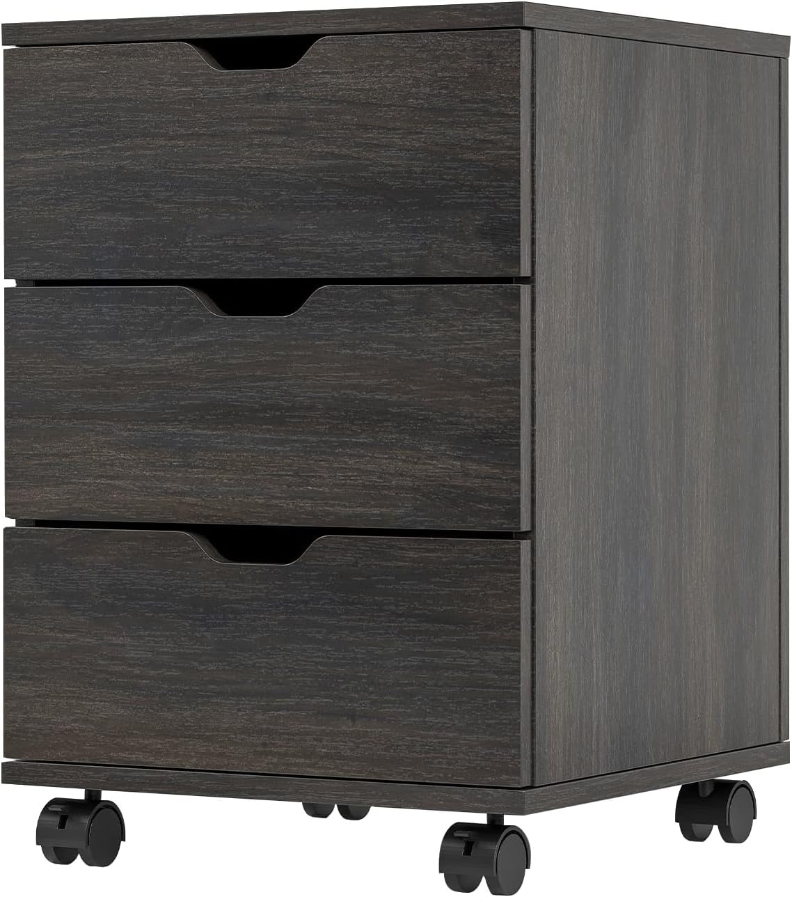View 1 of STARY Mobile Wood 3 Drawer File Cabinet with Wheels for Home Office