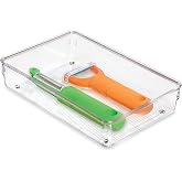 iDesign Linus BPA-Free Plastic Drawer Organizer - 6" x 9" x 2.25", Clear