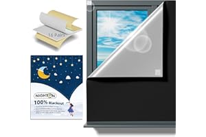 NIGHTON Portable Blackout Curtains 71"×57" Strong Hook and Loop Tape Strips with Adhesive,Black Out Shades That can be Cut,100% Blackout Material Blackout Blinds for Baby Nursery or Travel Use-Black