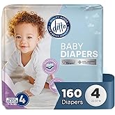 Ditto Baby Diapers Size 4 (160 Count) – Breathable Disposable Diapers – 12-Hour Leak Protection & Wetness Indicator – Day + Overnight Diapers for Sensitive Skin – No Fragrance, Parabens or Latex