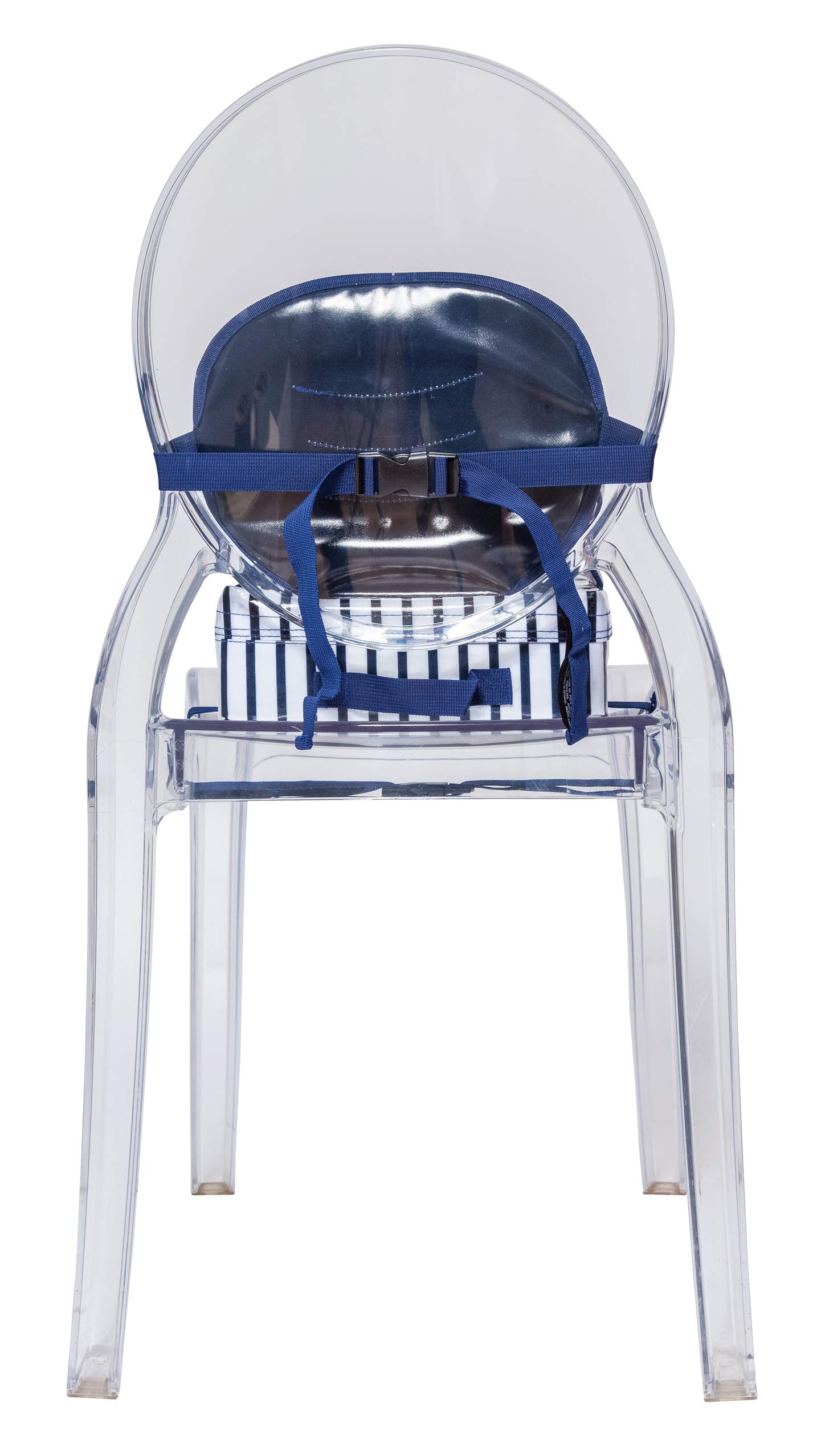 Baby-To-Love Easy Up, Portable Travel Booster Seat Dining Toddler, Boy & Girl (Blue Stripes)