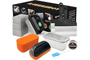 WZPORZST Griddle Cleaning Kit for Blackstone 19 Pieces, Flat Top Grill Accessories Cleaner Tool Set- 2 Griddle Scraper, 4 Grill Stone, 1 Griddle Seasoning, 4 Scouring Pads, 5 Grease Cup Liners, and 2 Handle