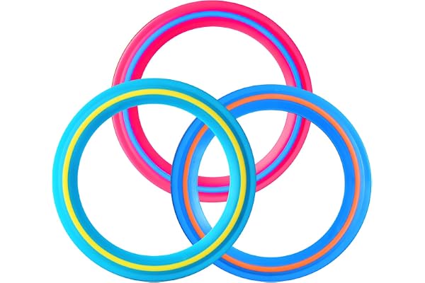 Outdoor Flying Disc Toy, 11 inch, Set of 3, Soft Rubber, Colourful, for Kindergarten Teaching, Beach, Backyard Throwing, Catc
