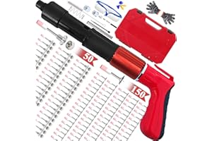 DLRONWEY Concrete Nail tool Kit with 200pcs Nails,5 Speed Adjustable Manual Mini Steel Nail Driver,Portable Nail Driver for Concrete, Brick Walls, Woodworking & DIY Projects