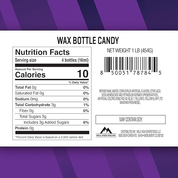 WAX BOTTLE CANDY – RETRO JUICE-FILLED MINI BOTTLES – NOSTALGIC NOVELTY – 1 LB BAG – FRUITY LIQUID CENTER – PARTY MIX