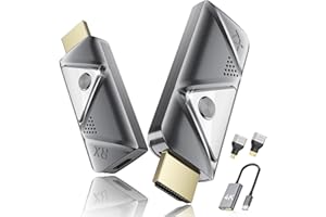 Wireless HDMI Transmitter and Receiver, FIGEBNY Wireless HDMI Extender Kit Plug & Play, 2.4G/5G for Streaming Video & Audio to Monitor for PC/Laptop/HDTV/Projector/TV Box, Gray