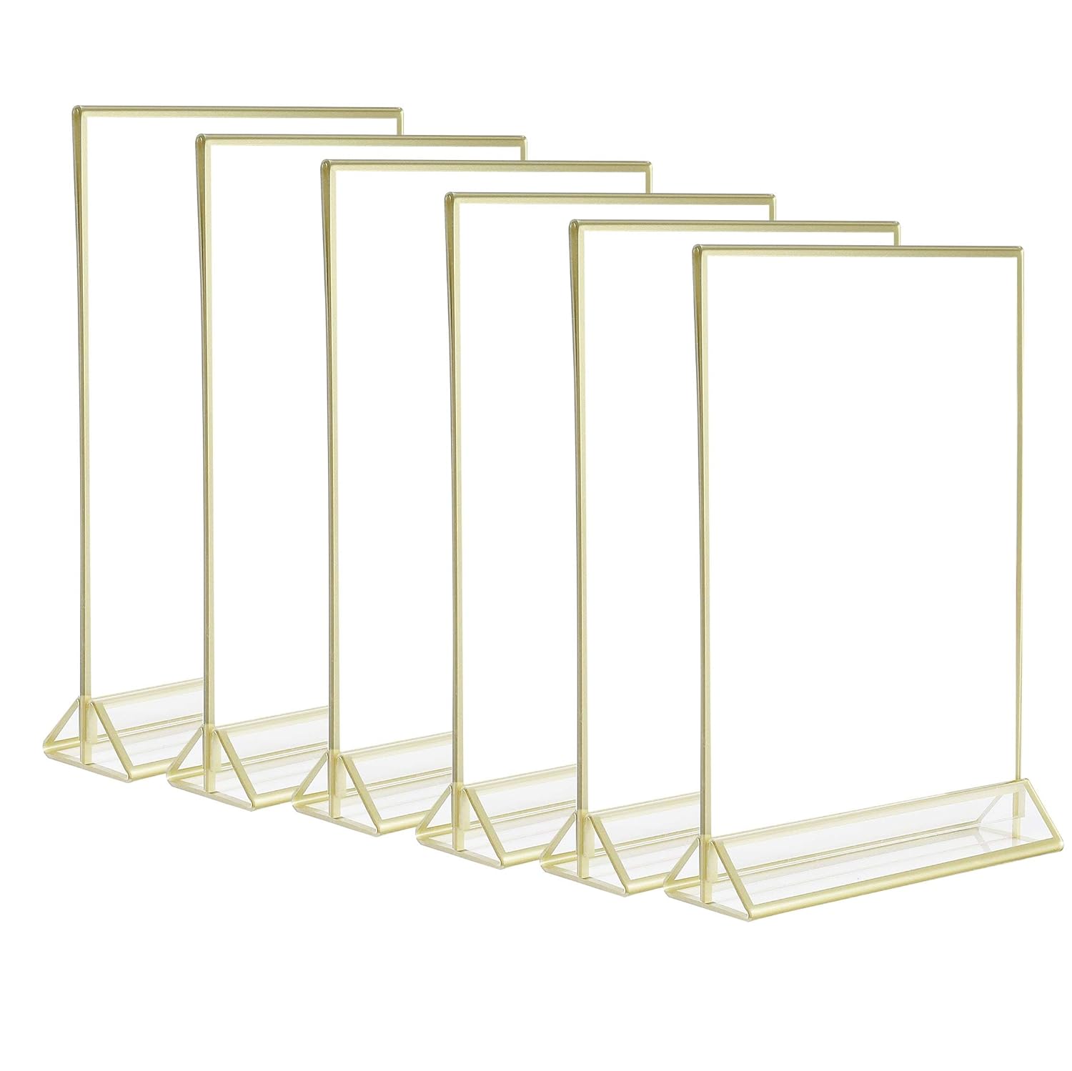 6Pack 5x7 Acrylic Menu Holders,Clear Acrylic Double Sided Frames Display Sign Holder with