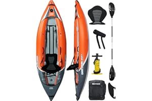 Driftsun Rover Inflatable Kayak - Inflatable White Water Kayak - Inflatable 1 and 2 Person Kayaks for Adults with High Pressure Floor, Padded Seats, Action Cam Mount, Aluminum Paddles, and Pump