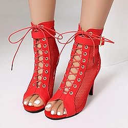 UTIKLIOU Womens Mesh Sandals Peep Toe High Top