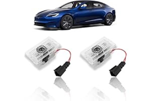 Bllatta Never Fade Door Light Logo, Ghost Shadow Welcome Puddle Projector Light Compatible Tesla Model 3 Model S Model Y Model X Plug and Play (2 Pack White)