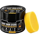 Stove Restorer - Black Polishs Paste | Heat Resistant Grate Care | Cast Iron Surfaces Renewal, Fireplace Maintenance, Soot Mark Cleanup, Home Kitchen Living Room Outdoor Porch Backyard
