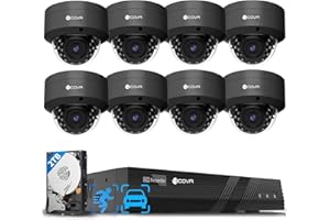 FORCOVR 4COVR 4K PoE Security Camera System, 8X 8MP IK10 Vandal-Proof IP67 Dome PoE IP Camera, 8CH NVR 2TB HDD, AI Human Vehicle Detection & IR Night Vision, 24/7 Home Outdoor Recording, LY54AB8M0808