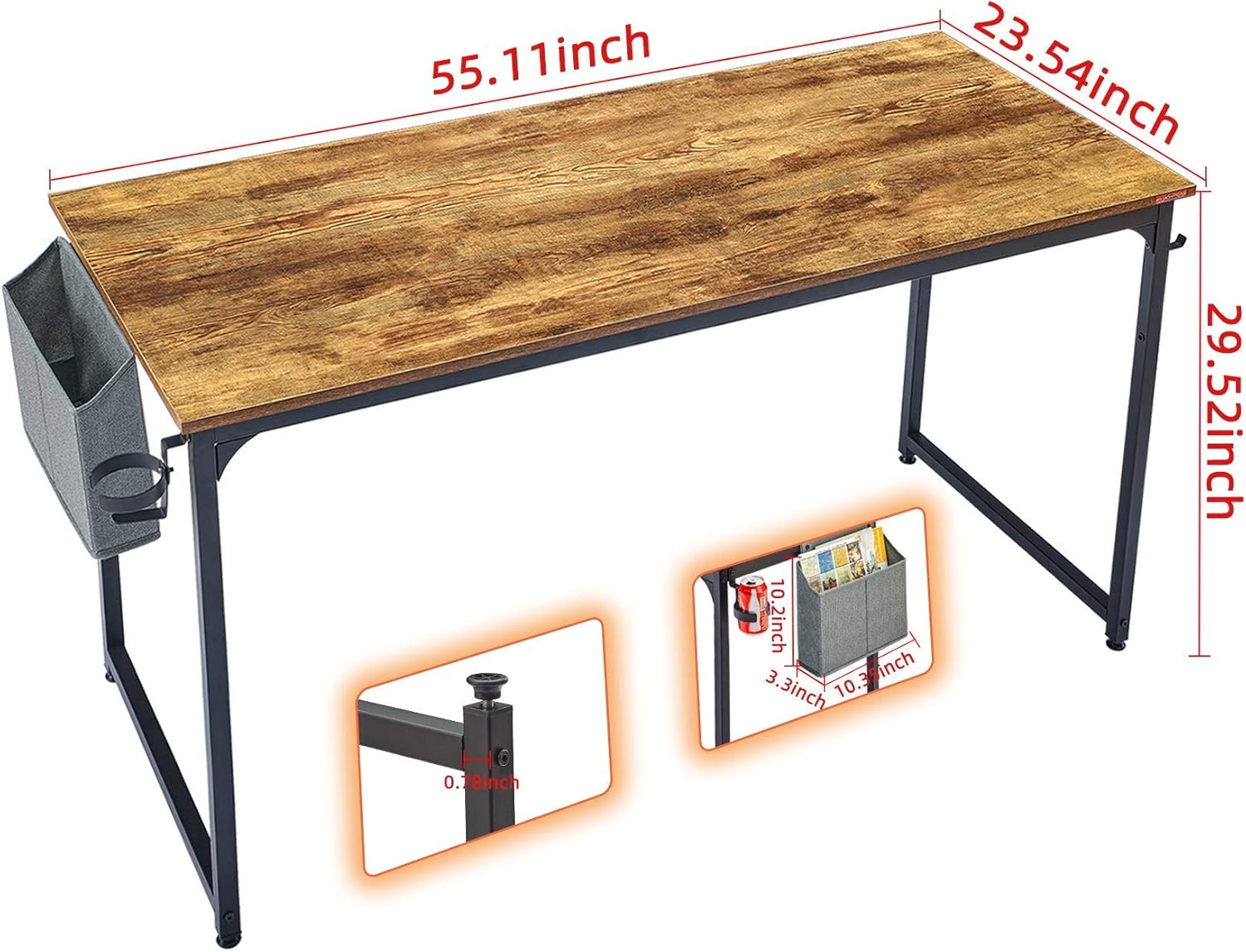 Mr IRONSTONE Bar Table & Computer Desk: Furniture & Decor
