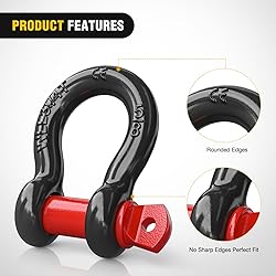 Nilight 4 Pack Small Shackles 5/8" D-Ring Shackle