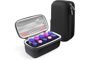 Krypthos 10 Slots Insulin Vial Protector Case, Insulin Vial Organizer Bag for Diabetics Standard 1ml 3ml 5ml and 10ml Vials, Insulin Carrying Case Fridge Holder Storage Holder, No Ice Pack