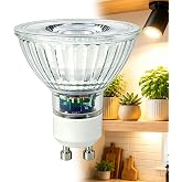 SuEiko GU10 LED Grow Light Bulb, Dimmable Full Spectrum for Indoor Plants | 5W 120V PAR16,38&deg; Beam,CRI90,Ceramic Glass for Indoor Plants,Cream White,3-Pack