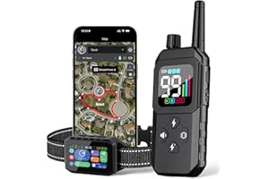 RAINLEOTI GPS Wireless Dog Fence – with Dog Collar, Remote & Free App, Custom GPS Fence, Adjustable Beep/Vibration/Static, IP67 Waterproof, Long Battery Life, for Dogs 10–120 lbs, Remote Kit