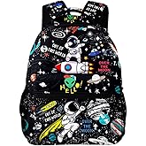 NASIAN Space Astronaut Rocket School Backpack for Boys Kids Girls Adjustable Strap Waterproof 16 inch School BookBag Outdoor Daypack