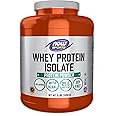 NOW Sports Nutrition, Whey Protein Isolate, 25 g With BCAAs, Unflavored Powder, 5-Pound