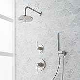 Lexia Pressure Balanced Shower System with Rain Shower Head, Hand Shower, Hose, Valve Trim and Diverter - Rough In Included