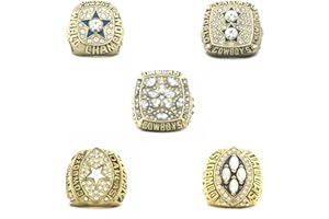 XiaKoMan Dallas Football Championship Replica rings Metal material 5-time Cow 1971 1977 1992 1993 1995 boys World champions gifts with wooden Box